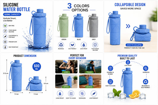 Collapsible Silicone Water Bottle