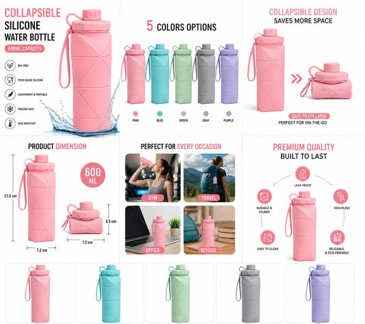 Collapsible Silicone Water Bottle