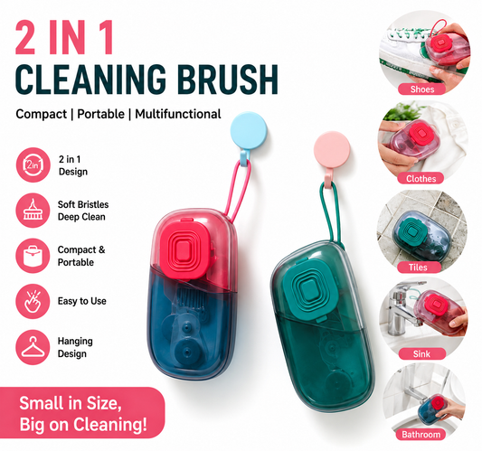 2-in-1 Portable Cleaning Brush with Soap Dispenser