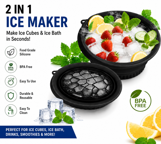 2 in 1 Silicone Ice Cube Maker with Storage Bucket