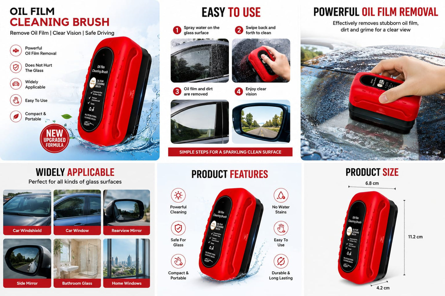 Car Windshield Oil Film Cleaning Brush